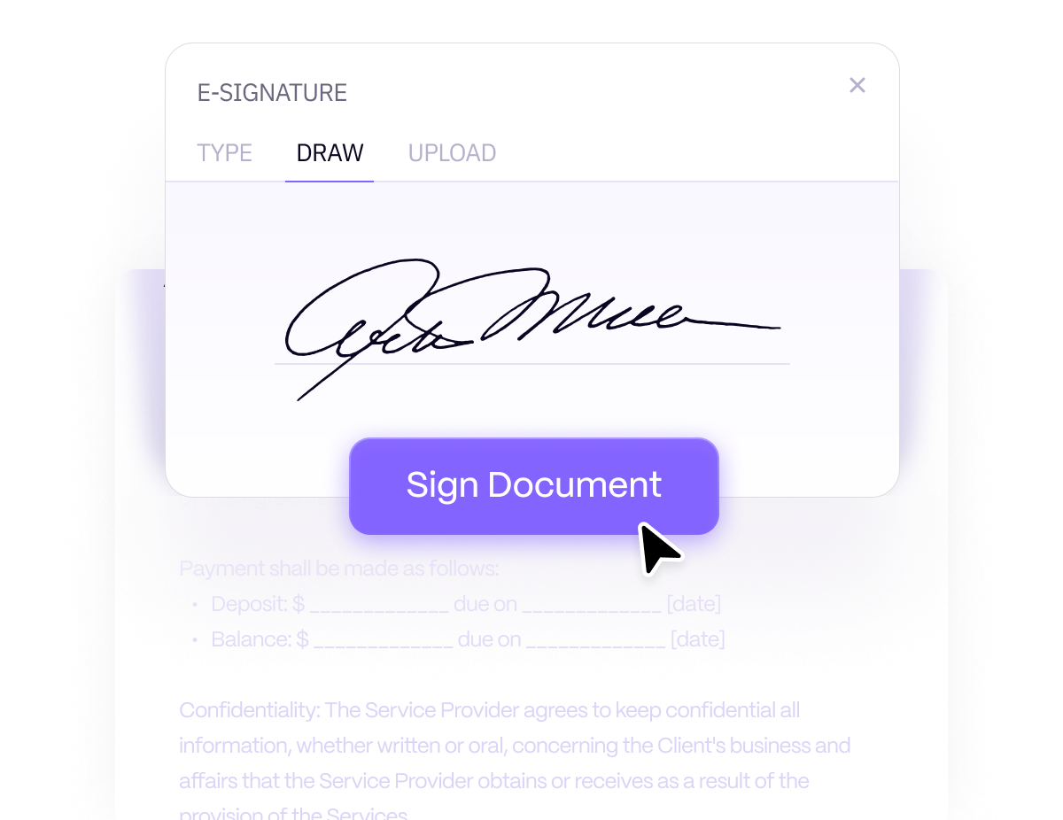 Contract review with esignatures